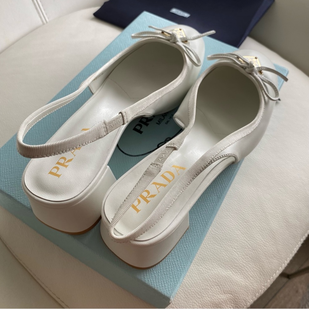 Prada Women's White Slingback Shoes